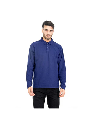 POLERA PIQUE QUEBEC MANGA LARGA AZUL M