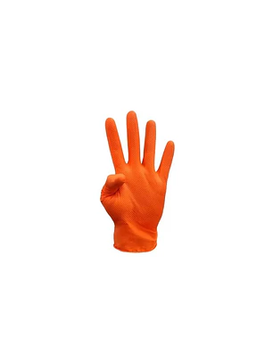 GUANTE DE NITRILO TEXTURIZADO NARANJA 8 0 GR 50 UDS TALLA M