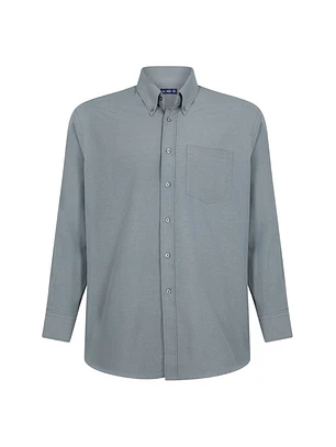 CAMISA OXFORD M/L B/PEGADO GRIS T/M