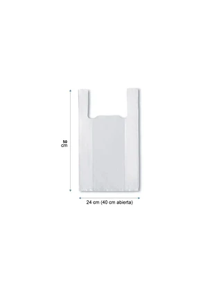 BOLSA CAMISETA BLANCA 40X50 PACK 100 UNI