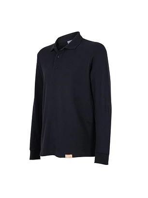 POLERA POLO M/L HOMBRE 80% ALG 20% POLY NEGRO T/XL