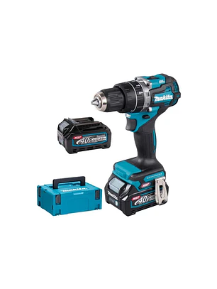 Taladro-Atornillador C/Percusión 13 mm- 2 vel. Variables (max. Torque 65 N.m) 2,7 kg / Batería BL4020 (2 Ah) x 2, Cargador DC40RC, XGT 40Vmax BL Motor AFT XPT HP002GA201 MAKITA