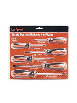 JGO. DESTORNILLADORES PH/PL 6 PZS. M/ERGONOMICO SMART