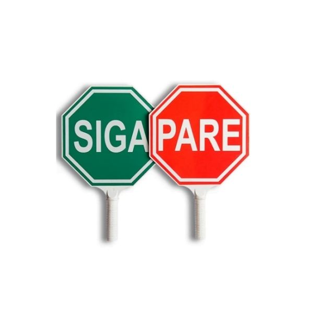 PALETA DE SENALIZACION VIAL ROJO/VERDE 1