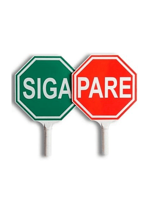 PALETA DE SENALIZACION VIAL ROJO/VERDE