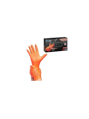 GUANTE DE NITRILO TEXTURIZADO NARANJA 8 0 GR 50 UDS TALLA XL