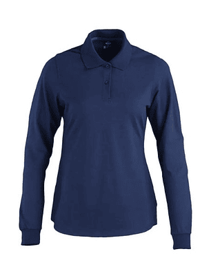 POLERA POLO M/L MUJER 60% ALG 40% POLY AZUL T/XL