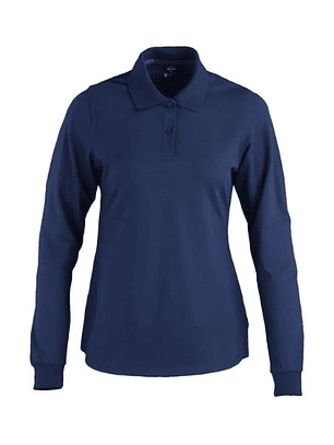 POLERA POLO M/L MUJER 60% ALG 40% POLY AZUL T/L