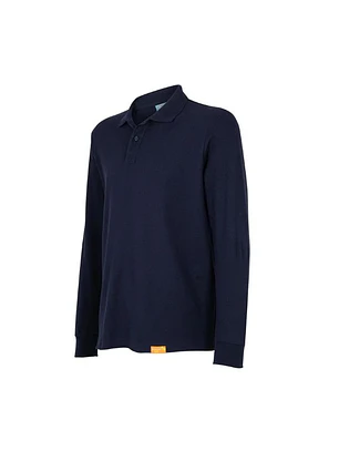 POLERA POLO M/L HOMBRE 80% ALG 20% POLY AZUL T/L