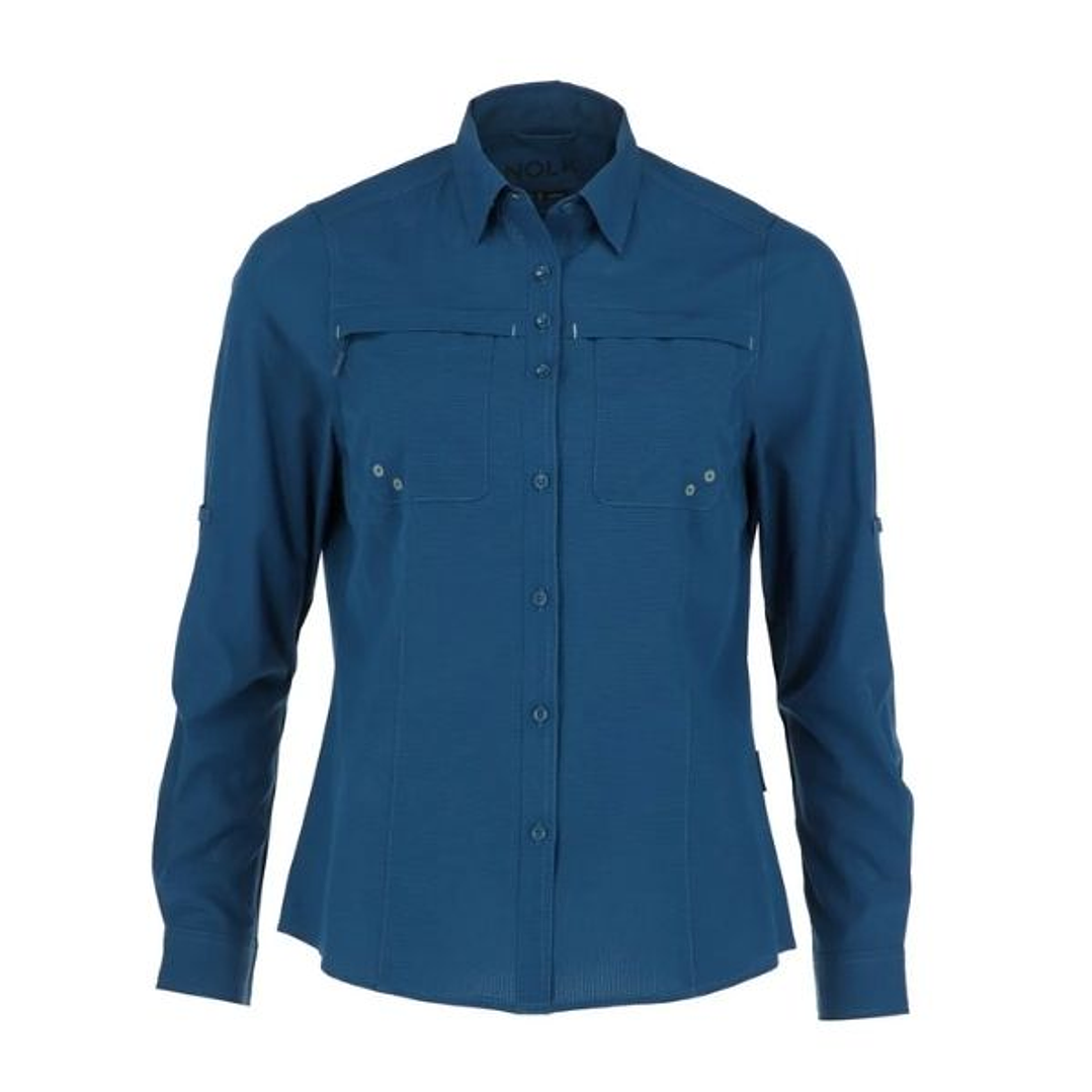 BLUSA SANTORINI STRETCH ANTIBACTERIAL MUJER AZUL REY T/S NOLK 1