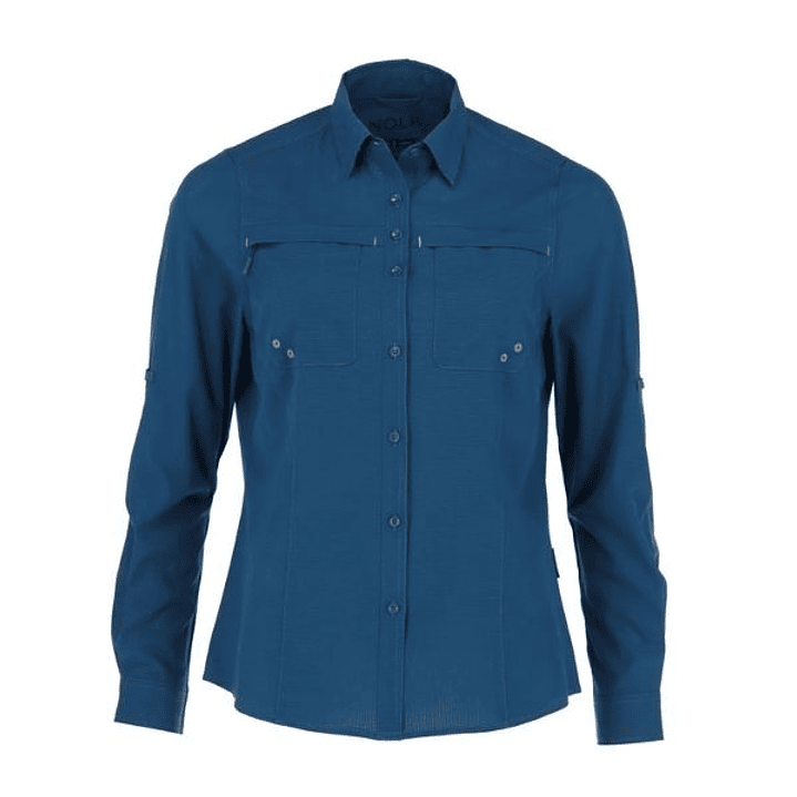 BLUSA SANTORINI STRETCH ANTIBACTERIAL MUJER AZUL REY T/S NOLK 1