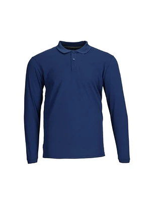 Polera Dry Fresh Hombre ML cuello camisero Azul Marino TM