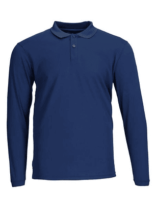 Polera Dry Fresh Hombre ML cuello camisero Azul Marino T2XL