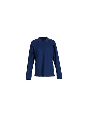 Polera Dry Fresh Mujer ML cuello camisero Azul Marino T/XXL