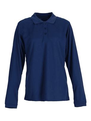 Polera Dry Fresh Mujer ML cuello camisero Azul Marino T/XXL