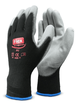 GUANTE PU FLEX BY LEGEND, NEGRO/GRIS, 7, LEGEND