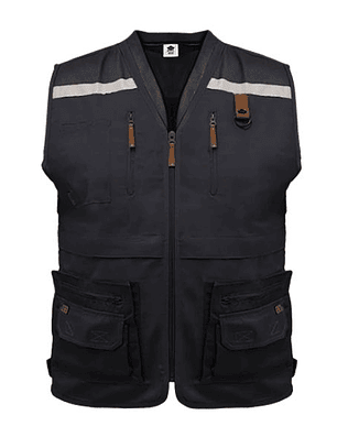 CHALECO GEOLOGO GABARDINA QUEBEC GRIS M