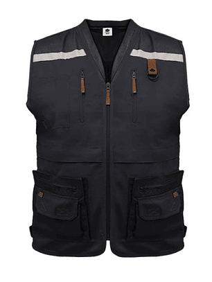 CHALECO GEOLOGO GABARDINA QUEBEC GRIS XL