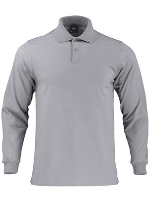 POLERA POLO M/L HOMBRE 60% ALG 40% POLY GRIS T/XL