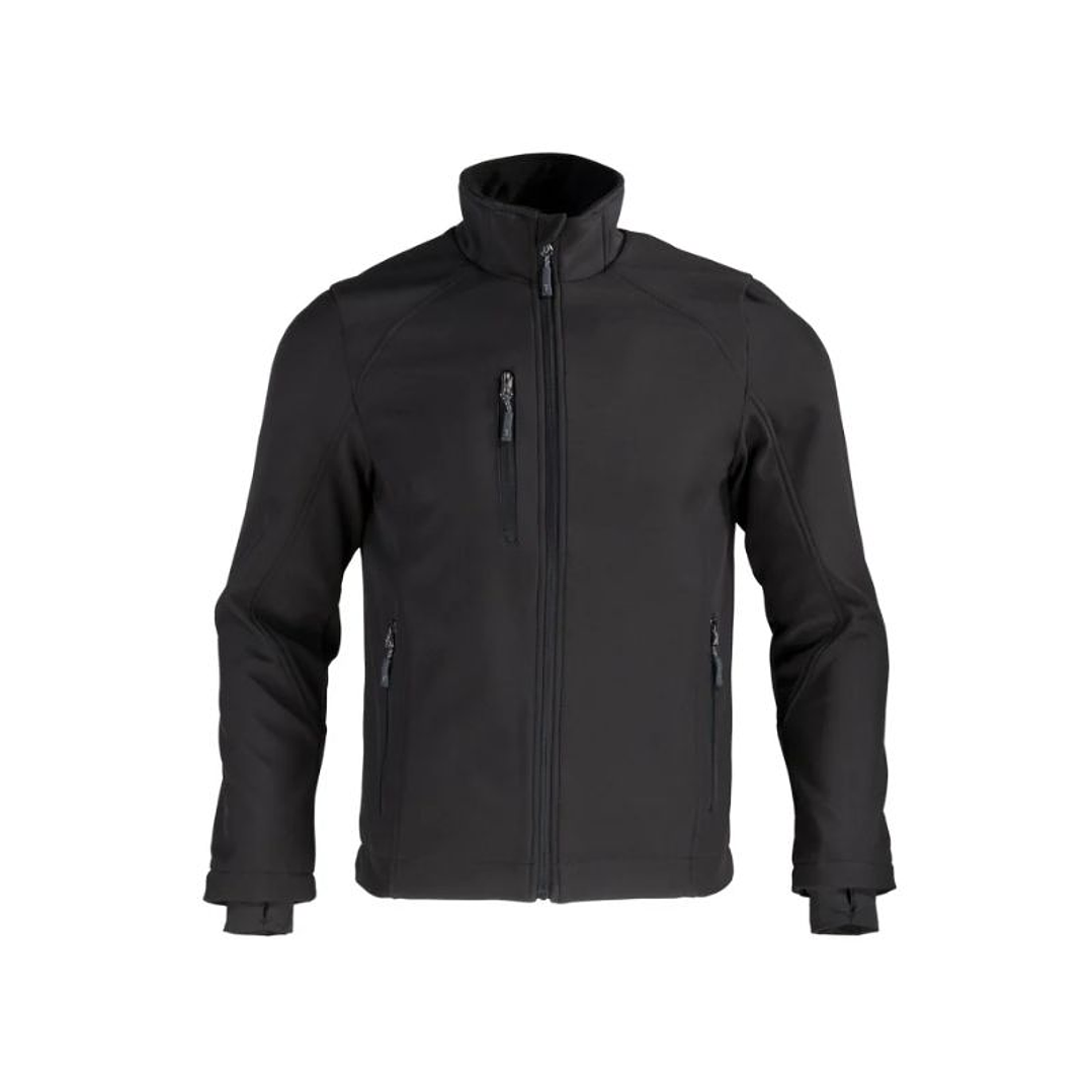 CHAQUETA SOFTSHELL RHELMU M/L HOMBRE 100% POLY NEGRO T/L 1