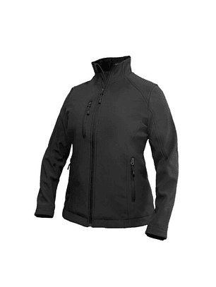 CHAQUETA SOFTSHELL RHELMU MUJER M/LARGA 100% POLY NEGRO T/L