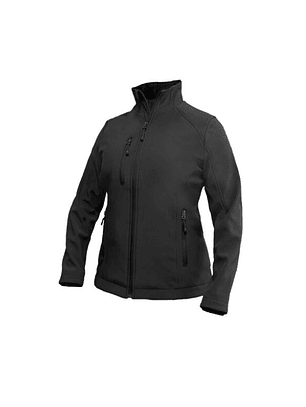 CHAQUETA SOFTSHELL RHELMU MUJER M/LARGA 100% POLY NEGRO T/XL