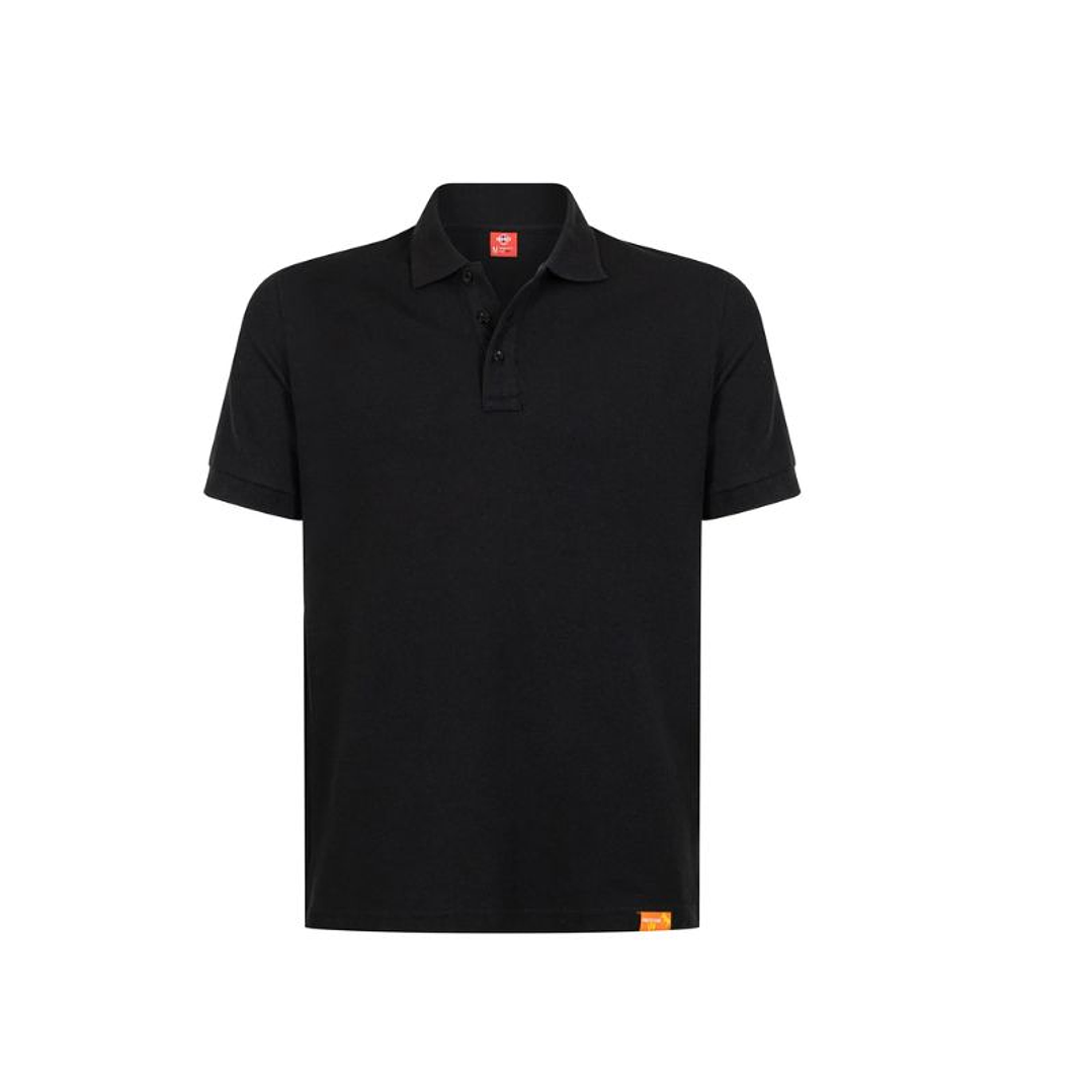 POLERA POLO M/C HOMBRE 60% ALG 40% POLY NEGRO T/M 1