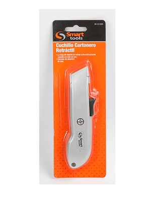 CUCHILLO CARTONERO RETRACTIL ALUMINIO M/GOMA SMART