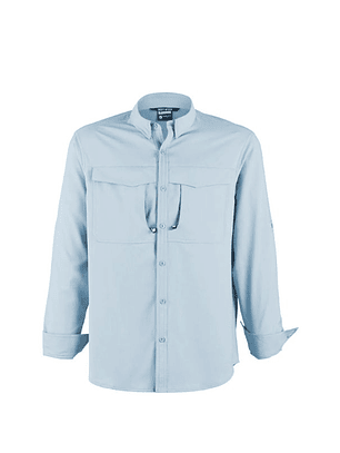 CAMISA OUTWORK SALVIA M/L HOMBRE 100% POLY CELESTE CLARO T/XL