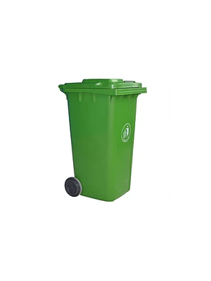 BASURERO VERDE TAPA Y RUEDAS 240 LITROS 56CM X 70CM X 101CM