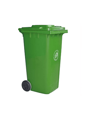 BASURERO VERDE TAPA Y RUEDAS 240 LITROS 56CM X 70CM X 101CM