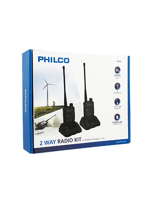 KIT RADIOTRANSMISOR PHILCO MD33R HASTA 128 CANALES 50KM ALCANCE