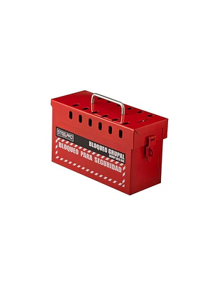 CAJA DE BLOQUEO GRUPAL ROJA STEELPRO