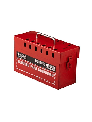 CAJA DE BLOQUEO GRUPAL ROJA STEELPRO