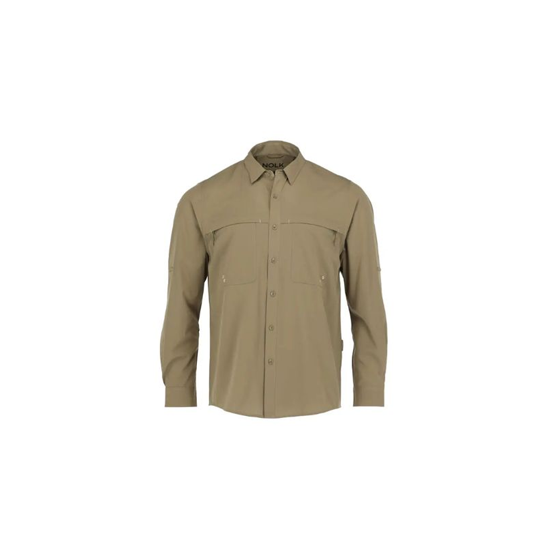 CAMISA SANTORINI STRETCH ANTIBACTERIAL HOMBRE BEIGE T/L NOLK 1