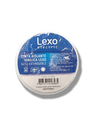 CINTA AISLANTE VINILICO 19MM 20 METROS BLANCA LEXO