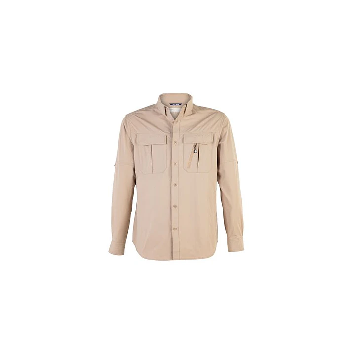 CAMISA OUTWORK ABELIA M/L HOMBRE 100% POLY TAUPE T/S 1