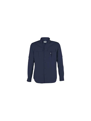 CAMISA OUTWORK ABELIA M/L HOMBRE 100% POLY AZUL T/S