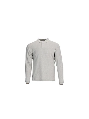 Polera Pique Hombre M/L Gris 60/40 T/L