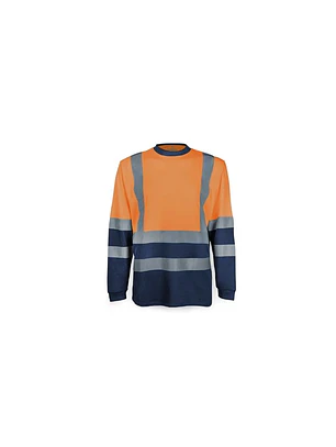 POLERA C.REDONDO 360° ALTA VISIBILIDAD UNISEX BICOLOR NAR/AZUL TXXXL