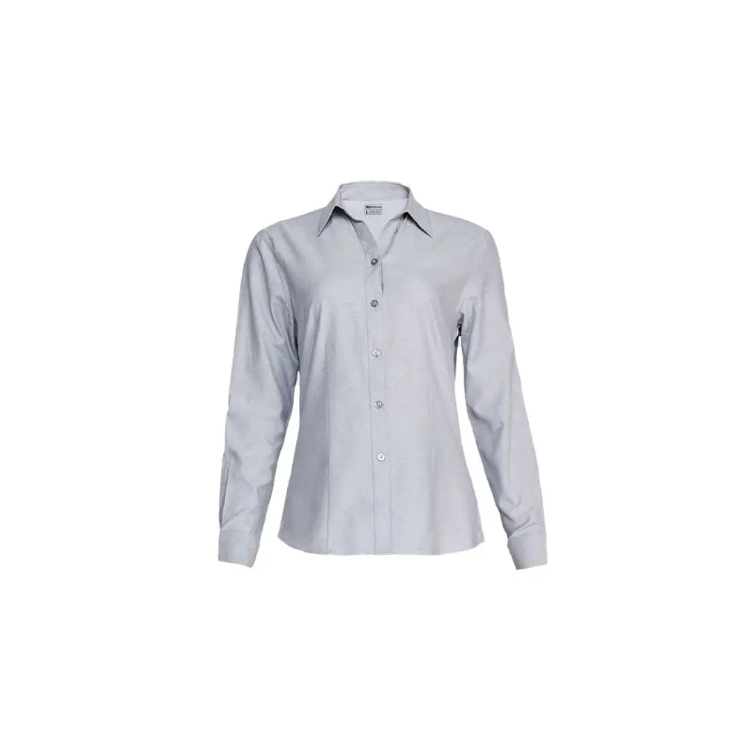 BLUSA OXFORD M/L ENTALLADA C/V T/XL GRIS 1