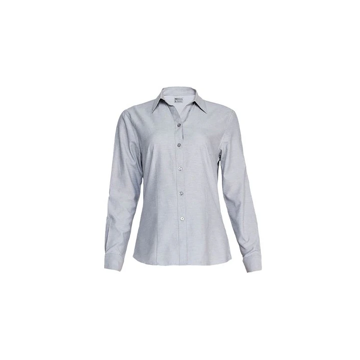 BLUSA OXFORD M/L ENTALLADA C/V T/XL GRIS 1