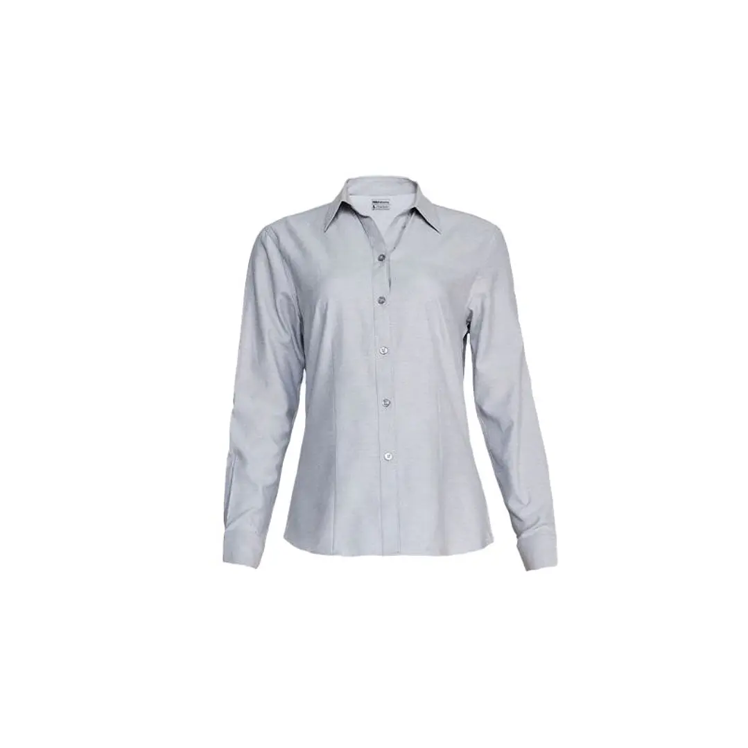 BLUSA OXFORD M/L ENTALLADA C/V T/L GRIS 1