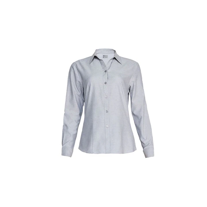 BLUSA OXFORD M/L ENTALLADA C/V T/L GRIS 1