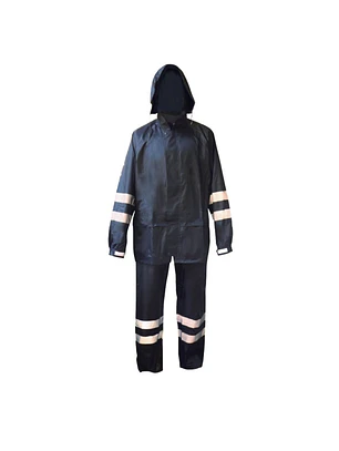 TRAJE IMPERMEABLE AZUL T/M CHAQUETA/PANTALON CON REFLECTANTE
