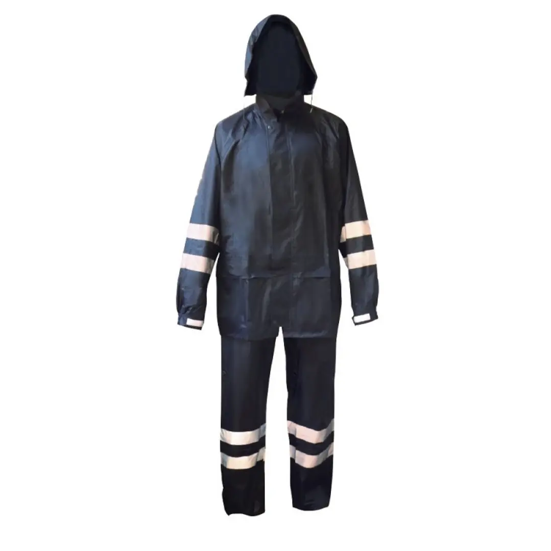 TRAJE IMPERMEABLE AZUL T/M CHAQUETA/PANTALON CON REFLECTANTE 1