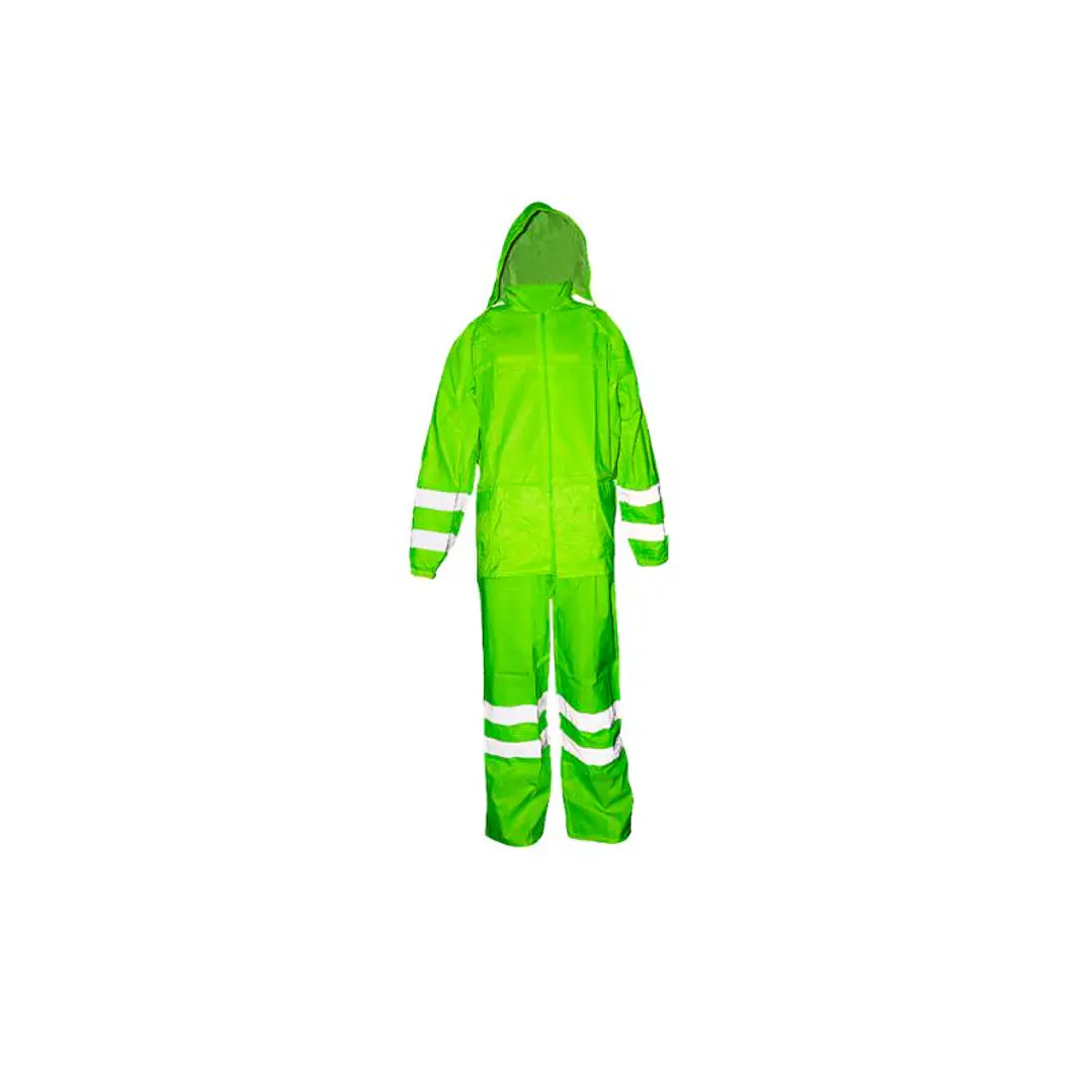 TRAJE IMPERMEABLE VERDE FLUOR T/L CHAQUETA/PANTALON CON REFLECTANTES BUFALO 1