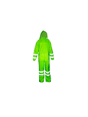 TRAJE IMPERMEABLE VERDE FLUOR T/XL CHAQUETA/PANTALON CON REFLECTANTES BUFALO