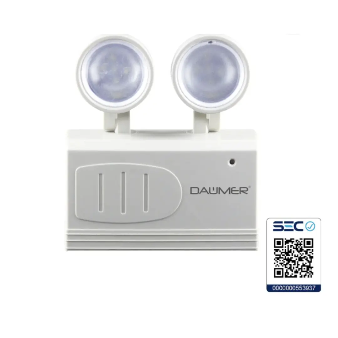 LAMPARA DE EMERGENCIA DAUMER 2X2W LUZ FRIA EMER-1000 1