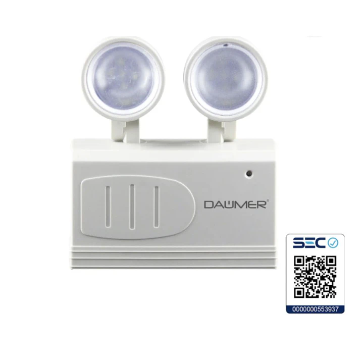 LAMPARA DE EMERGENCIA DAUMER 2X2W LUZ FRIA EMER-1000 1